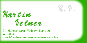 martin velner business card